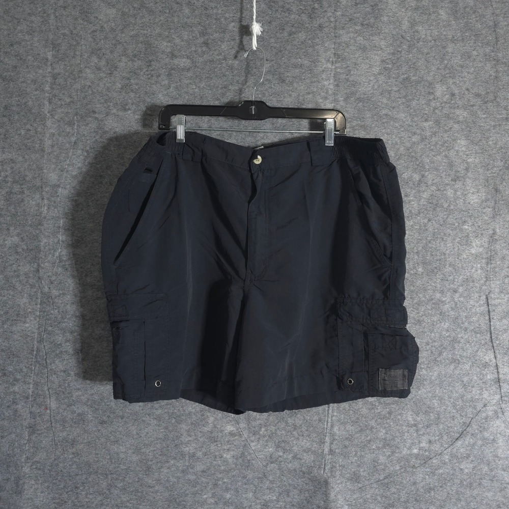 Bimini Bay Outfitters Men Nylon Cargo Shorts 42 Outdoor Casual Lightweight Black